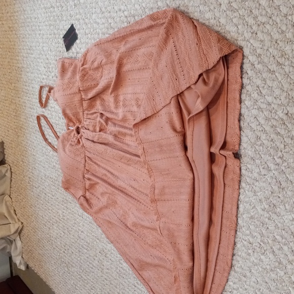 Summer Mini Dress Lace O-Ring plus size built-in bra adjus straps V-neck Stretch - Picture 12 of 12